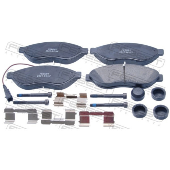 КОЛОДКИ ТОРМОЗНЫЕ ПЕРЕДНИЕ КОМПЛЕКТ (С ДАТЧИКОМ ИЗНОСА БОЛТАМИ) FIAT DUCATO 2J 2006-2014