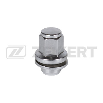 Гайка колесная с шайбой цилиндр M14 x 1 5 L=47 ключ 22 Хром