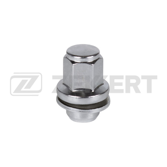 Гайка колесная с шайбой цилиндр M14 x 1 5 L=47 ключ 22 Хром