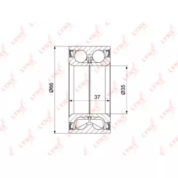 Подшипник ступицы передний (37x35x66) VW Polo 94-01 / Golf II >91 / Jetta II >91 / Lupo 00-05