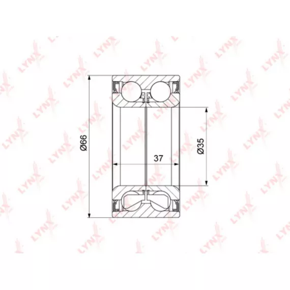 Подшипник ступицы передний (37x35x66) VW Polo 94-01 / Golf II >91 / Jetta II >91 / Lupo 00-05