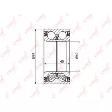 Подшипник ступицы передний (40x40x74) VW Golf IV 01> AUDI S3 99-03 / TT 98-06