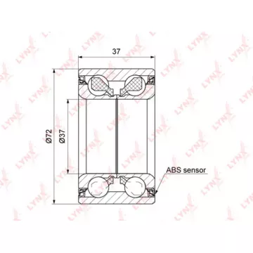 Подшипник ступицы передний с ABS (37x37x72) RENAULT Logan I 1.2-1.6 04-07