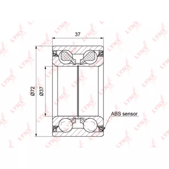 Подшипник ступицы передний с ABS (37x37x72) RENAULT Logan I 1.2-1.6 04-07