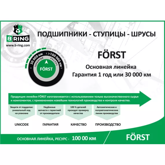 Ступица с подшип. в сборе VW Polo Sedan RUS (10-) (задн.) [d=120 с ABS] (BK4935) B-RING F?RST