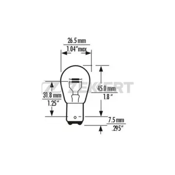 Лампа P21/4W 12V 21/4W BAZ15d (в упак. 10 шт.)