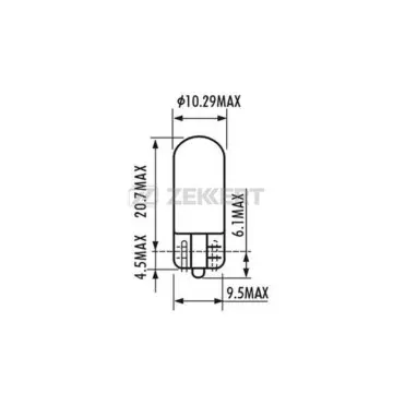 Лампа W5W (T10) 12V 5W W2.1X9.5d (в упак. 10 шт.)