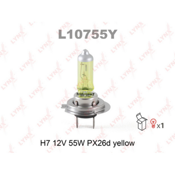 Лампа галогенная H7 12V 55W PX26d YELLOW