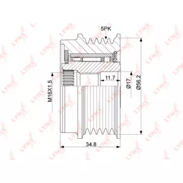 Муфта свободного хода генератора AUDI A4 1.6-1.9D 94-04 / A6 1.8-1.9D 97-05 SKODA Superb(3U) 1.8-2.