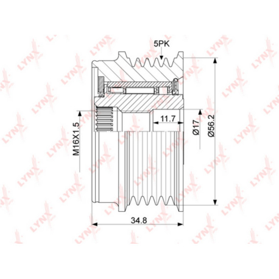 Муфта свободного хода генератора AUDI A4 1.6-1.9D 94-04 / A6 1.8-1.9D 97-05 SKODA Superb(3U) 1.8-2.