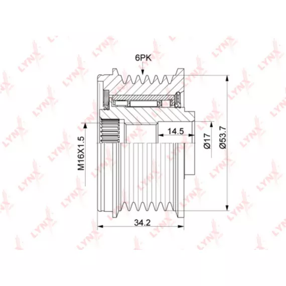 Муфта свободного хода генератора BMW 1(E81/E87/F20) 1.6D-2.0D 06> / 3(E90/F30) 2.0D 07> / 5(E60 / F1