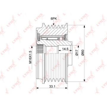 Муфта свободного хода генератора HYUNDAI ix35 2.0 10> / Sonata(NF / YF) 2.0-2.4 05> KIA Carens III