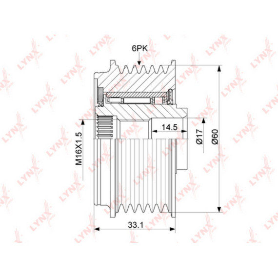 Муфта свободного хода генератора HYUNDAI ix35 2.0 10> / Sonata(NF / YF) 2.0-2.4 05> KIA Carens III