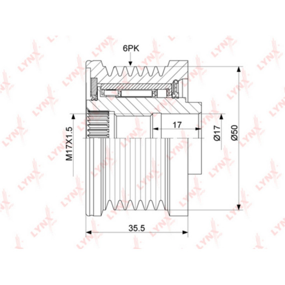 Муфта свободного хода генератора NISSAN Juke 1.6 10> / Qashqai(J10) 2.0 07-13 / Teana(L33) 2.0 14> /