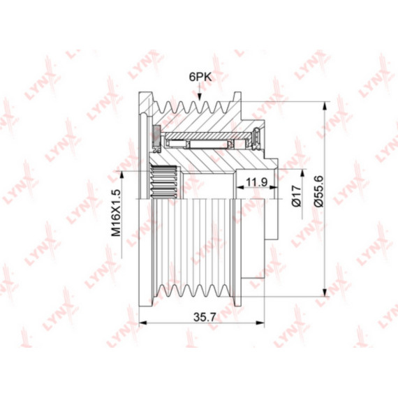 Муфта свободного хода генератора SSANGYONG Actyon II 2.0D 12> / Korando C 2.0D 12> / Rexton 2.0D 12>