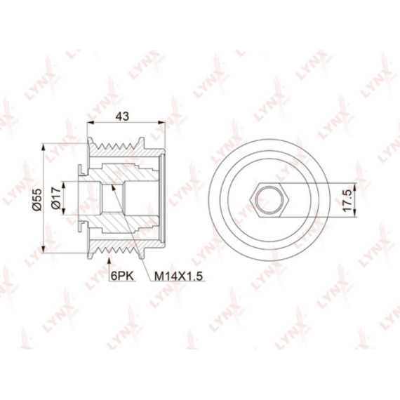 Муфта свободного хода генератора TOYOTA Avensis(T27) 1.6-2.0 09> / Auris(E150/E180) 1.6-1.8 07> / Co