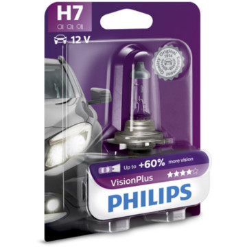 Лампа Philips H7+60% 12V 55W PX26d VISIONPLUS