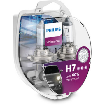 Лампа Philips H7+60% 12V 55W PX26d VISIONPLUS