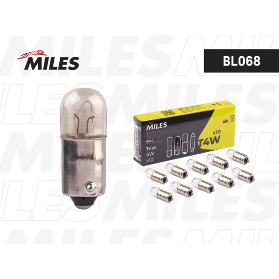 Лампа T4W 12V 4W BA9s