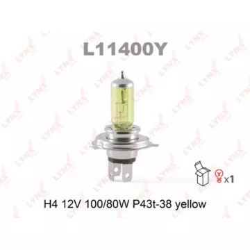 Лампа галогенная H4 12V 100/80W P43T-38 YELLOW