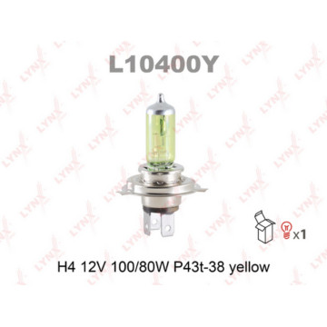 Лампа галогенная H4U 12V 100/80W PU43T-38 YELLOW