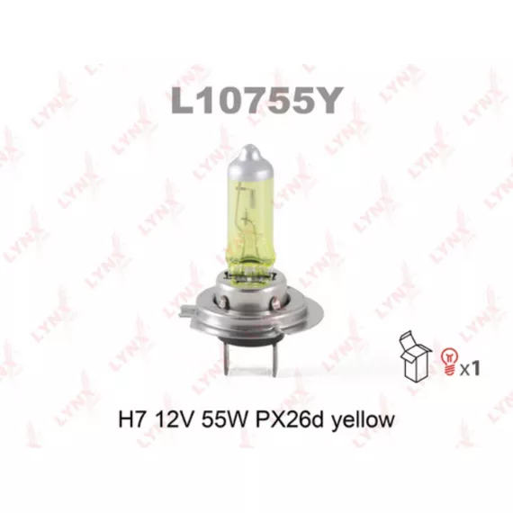 Лампа галогенная H7 12V 55W PX26d YELLOW