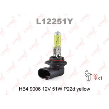 Лампа галогенная HB4 9006 12V 51W P22D YELLOW