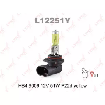 Лампа галогенная HB4 9006 12V 51W P22D YELLOW