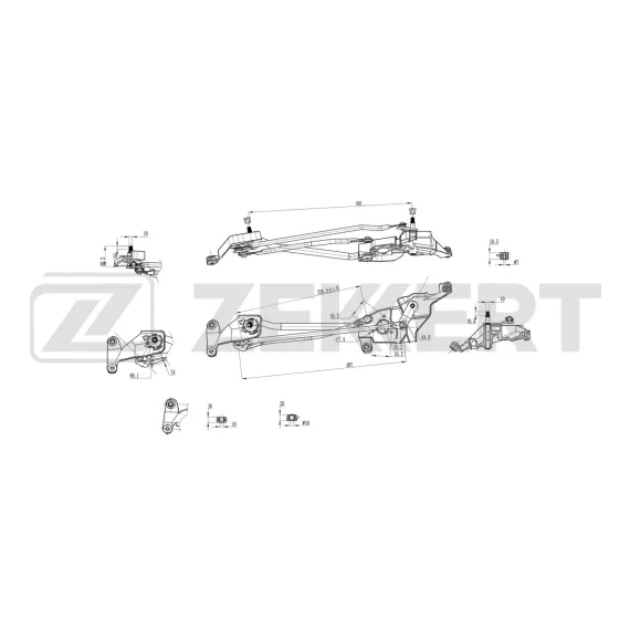 Трапеция стеклоочистителя Mitsubishi Outlander II 06-