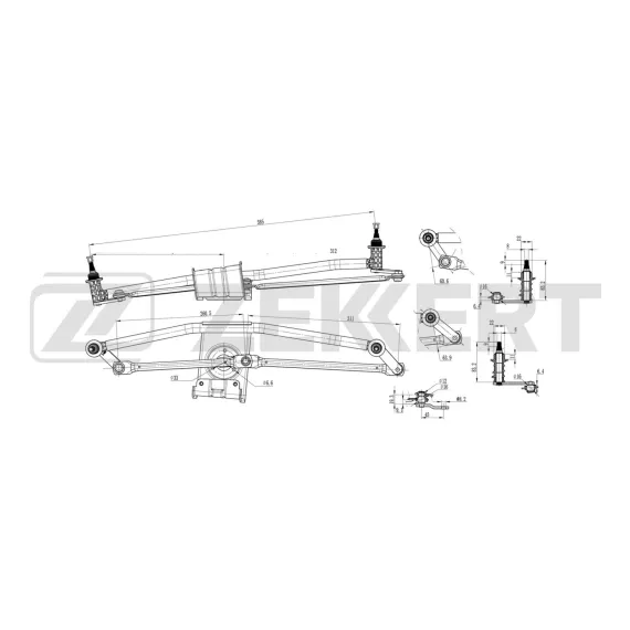 Трапеция стеклоочистителя VW LT 28-35 II 96- LT 28-46 II 96- MB Sprinter 2-4 t (B901-B904) 95-