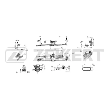 Трапеция стеклоочистителя в сборе с мотором VW Polo V 09- Seat Ibiza IV 08-