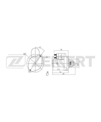 Стартер Kia Joice 00- Hyundai Sonata II-III 88- Lantra 90- Mitsubishi Lancer IV 89- Pajero 83-