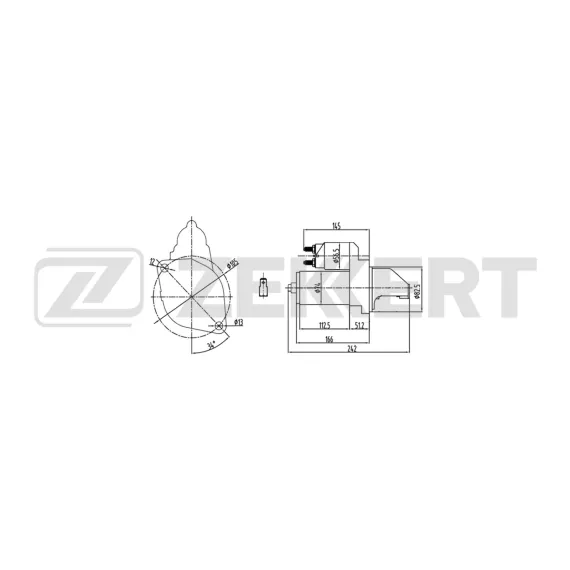 Стартер VW Passat II 83- Santana 81- Audi A6 94- 80 III 94- 100 III-IV 91- 200 I-II 88- 90 I-I