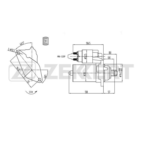 Стартер VW Polo IV 01- Golf IV 02- Audi A2 00- Honda Civic VII VIII 02-