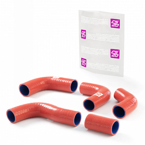 Патрубки радиатора -3302 ЗМЗ-405 силикон красный ком-т 5 шт DRIVE CS20