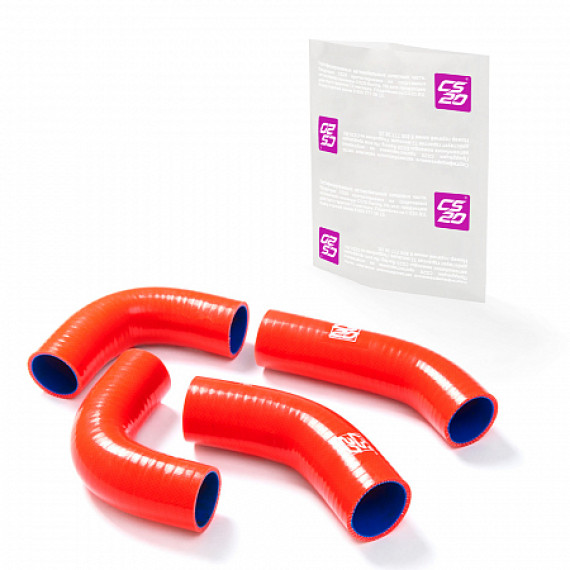 Патрубки радиатора -3302 ЗМЗ-406 Е2,3 силикон красный ком-т 4 шт DRIVE CS20