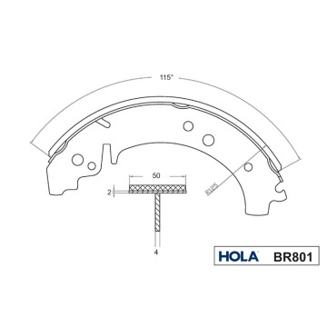 Колодка торм зад ВАЗ-2101 (Hola) BR801