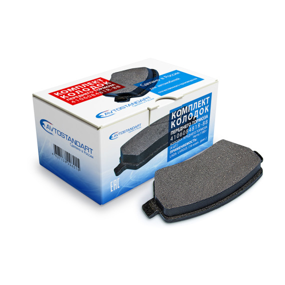 Тормозные колодки перед.  Largus 16кл АВТОСТАНДАРТ ком-т 4шт