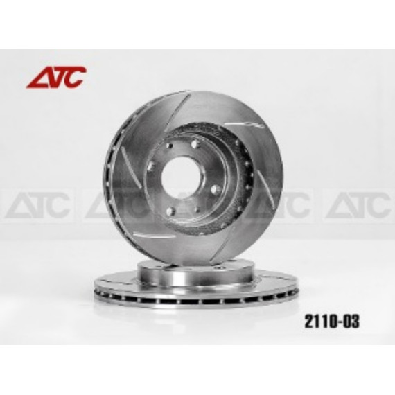 Диск тормозной передний 2110 (направленные по движению канавки 6 шт) АТС-SPORT АТС