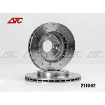 Диск тормозной передний 2110 (перфорация 18 отверстий ) АТС-SPORT АТС