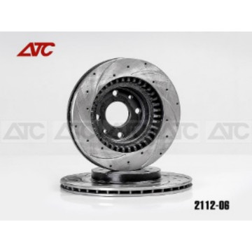 Диск тормозной передний 2112 (направ, по движ. канавки 6 шт.) цвет черный АТС-SPORT АТС