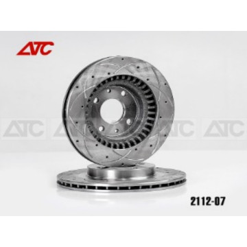 Диск тормозной передний 2112 (перфорация 18 отверстий плюс слоты 12 шт ) АТС-SPORT АТС