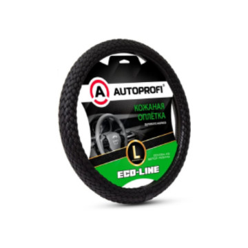 Оплетка руля AUTOPROFI (L) EL-800 BK/BK экокожа плетеная, черный