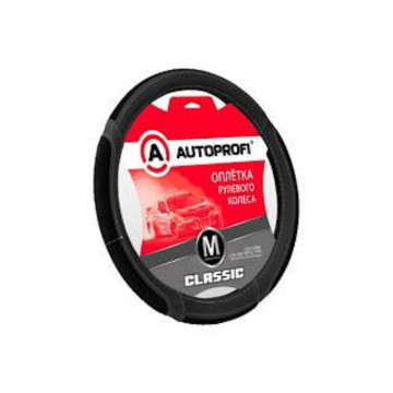 Оплетка руля AUTOPROFI (M) Classic PU-503 BK/D.GY черный/т.серый
