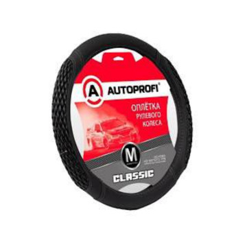 Оплетка руля AUTOPROFI (M) Classic PU-505 BK/D.GY черный/т.серый