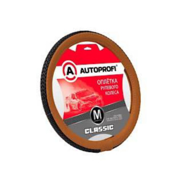 Оплетка руля AUTOPROFI (M) Classic PU-810 BK/COFFE черн./коф