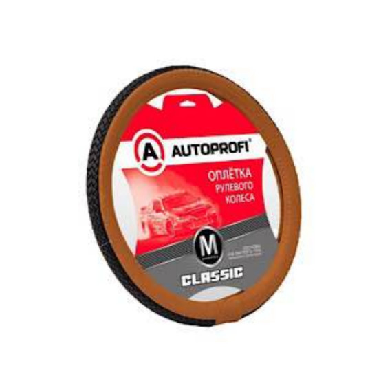 Оплетка руля AUTOPROFI (M) Classic PU-810 BK/COFFE черн./коф