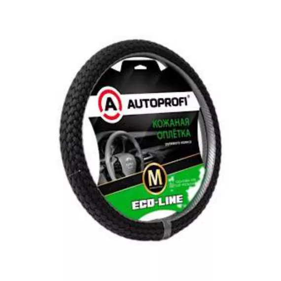 Оплетка руля AUTOPROFI (M) Eco-Line EL-800 BK/D.GY чёрн./т.серый