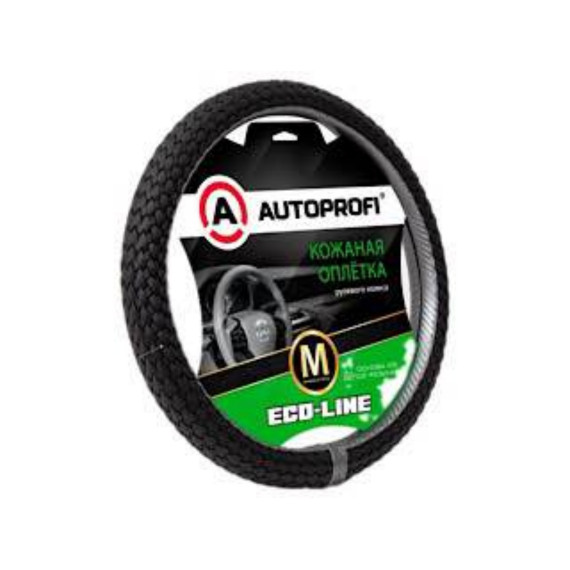 Оплетка руля AUTOPROFI (M) Eco-Line EL-800 BK/D.GY чёрн./т.серый