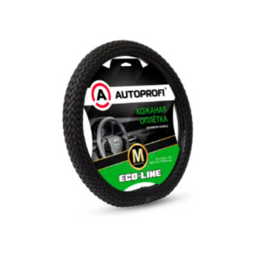 Оплетка руля AUTOPROFI (M) EL-800 BK/BK экокожа плетеная, черный